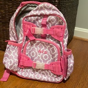Mini backpack with monogram “Ava” from Pottery Barn Kids